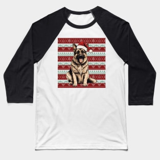 Funny German Shepherd Christmas Ugly Baseball T-Shirt
